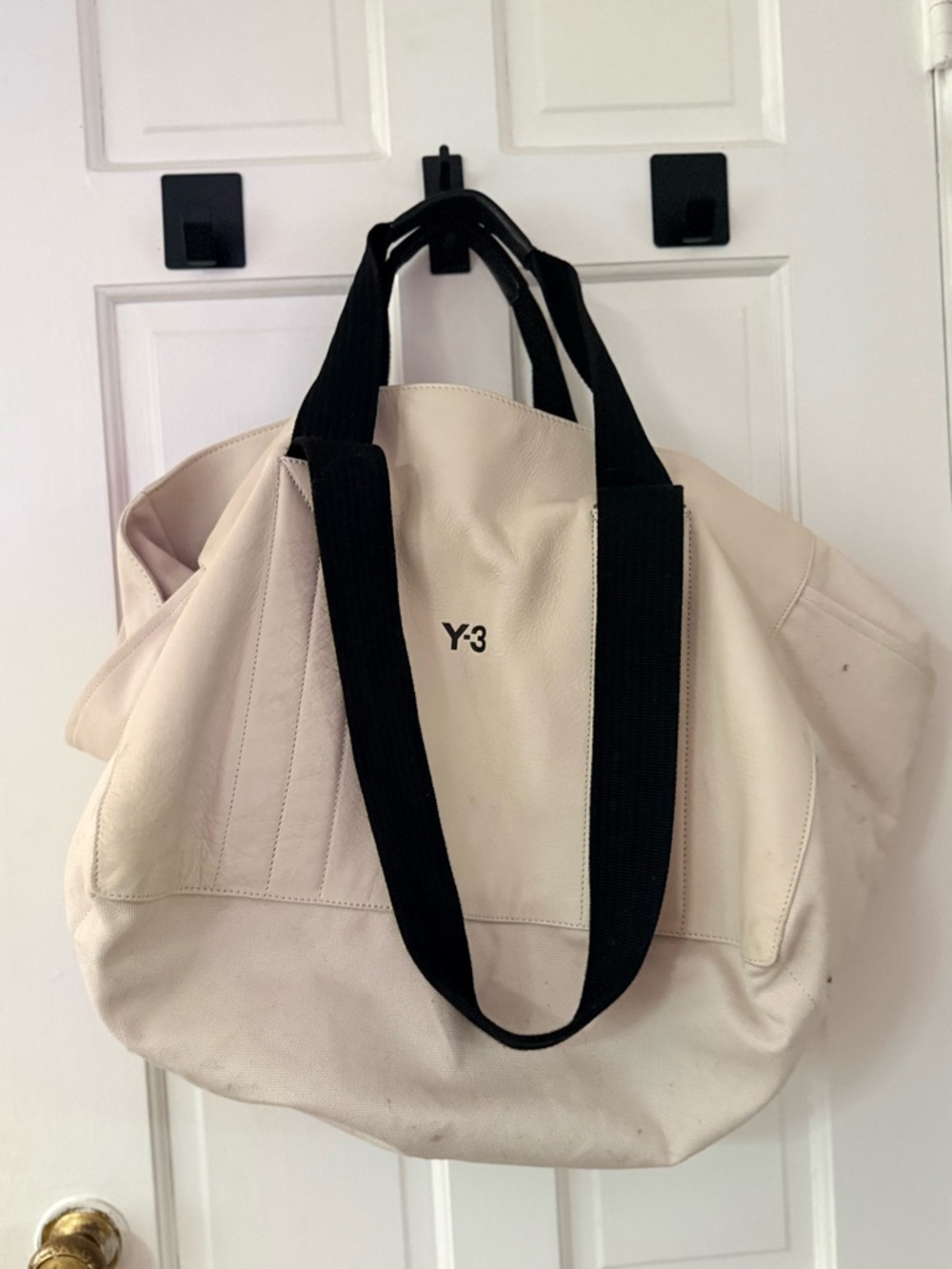 Adidas Y-3 Lux Leather Bag in "Talc" (white)